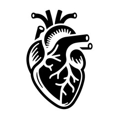 simple black human heart anatomy  icon vector design