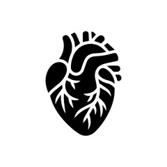 simple black human heart anatomy  icon vector design