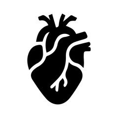 simple black human heart anatomy  icon vector design