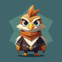 Obraz premium Cute owl character in stylish outfit.