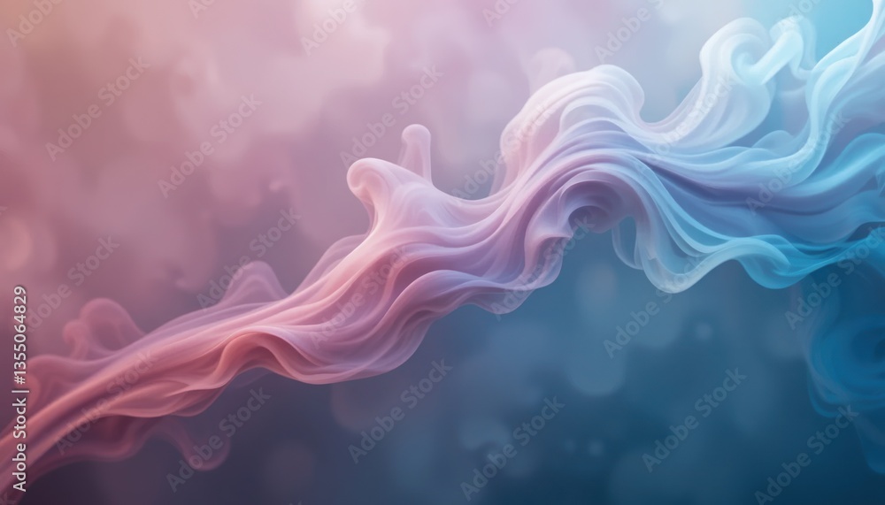 Poster fluid motion of colorful smoke swirls abstract background visual art digital environment soft focus 