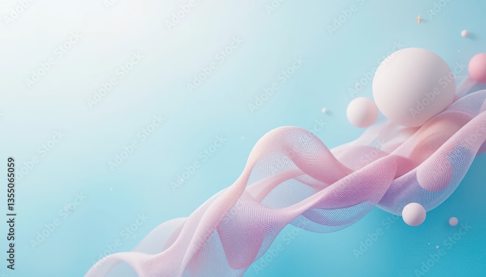 Poster flowing abstract design elements digital art creation soft pastel color palette modern artistic envi