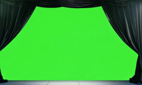 pening blue wavy curtain with spotlight motion animation green screen background