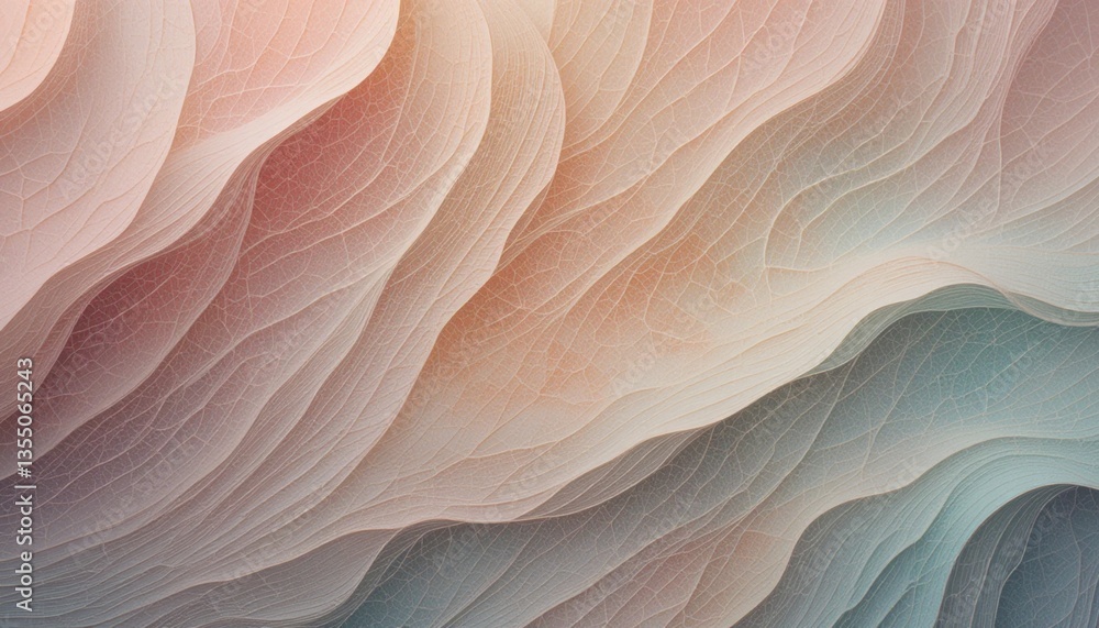 Poster flowing abstract patterns digital art soft textures aesthetic design contemporary style calm environ