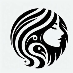 Serene Silhouette Beauty in Black  White