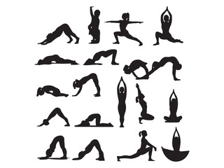 set of yoga poses