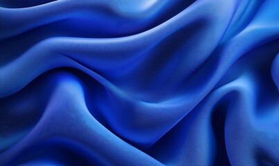 Obraz premium Close-up of a luxurious flowing blue silk fabric. 