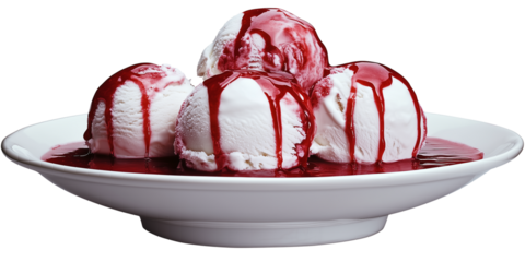 Sweet Sensation Creamy Ice Cream with Berry Sauce