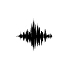 Black grunge  effect vector sound waves flow isolated on a white background flat design