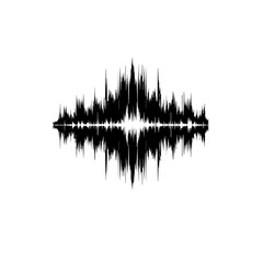 Black grunge  effect vector sound waves flow isolated on a white background flat design