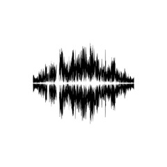 Black grunge  effect vector sound waves flow isolated on a white background flat design