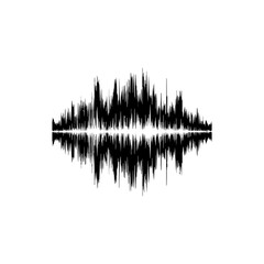 Black grunge  effect vector sound waves flow isolated on a white background flat design