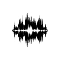 Black grunge  effect vector sound waves flow isolated on a white background flat design