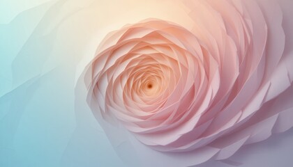 Delicate floral spiral design abstract art digital illustration soft color palette whimsical aesthetics visual concept