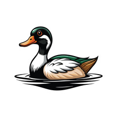 Create a realistic illustration of a Laysan duck (Anas laysanensis) dabbling in shallow water, showcasing its plumage and distinctive features.  Focus on fine detail and natural lighting.