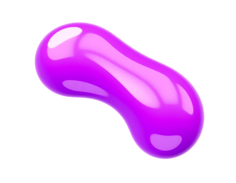 Glossy Purple Blob Isolated on Transparent Background