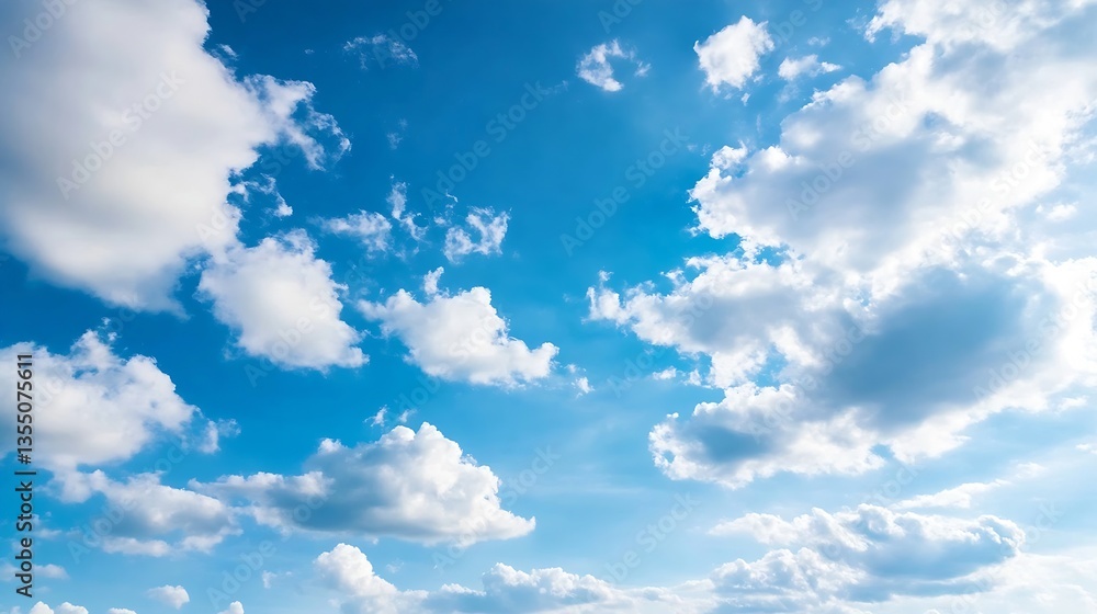 Poster expansive blue sky with soft white clouds forming a beautiful daytime scene : generative ai