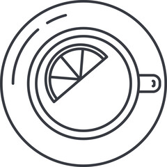 Tea with lemon slice icon