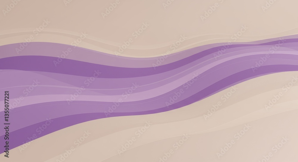 Poster abstract lavender wave background - elegant flowing lavender and beige waves create a serene and mod