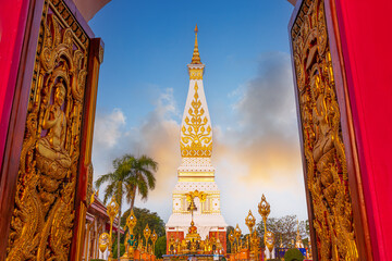 Wat Phra That Phanom, Thailand,Wat Phra That Phanom at dusk, Nakhon Phanom Province, Thailand 