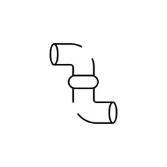 Elbow pipe icon design with white background stock illustration