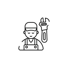 Plumber Dress icon design with white background stock illustration
