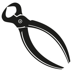 Silhouette of metal pliers