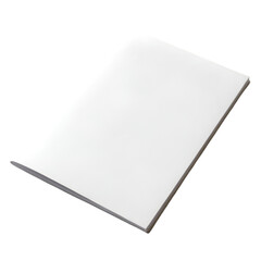 Blank white booklet mockup, isolated on white background.
