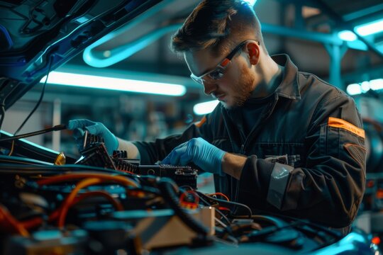 A technician is performing a diagnostic test on a cars electronics