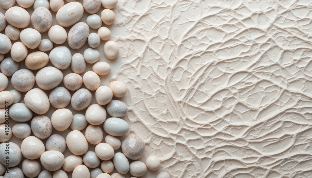 Poster natural stone pebbles texture and pattern indoor studio setting high-quality image tranquil environm