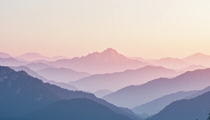 Fototapeta premium Stunning sunrise over majestic mountain range nature landscape serene atmosphere panoramic view tranquility concept