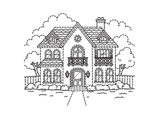 Vector Sketch of a House Illustration