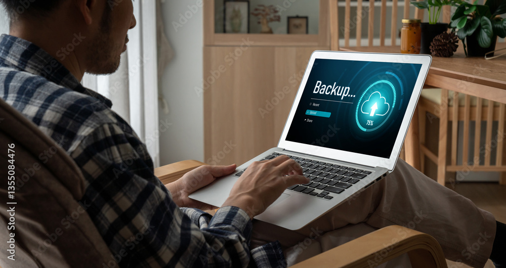 Poster backup storage data internet technology business concept. database storage cloud technology file dat