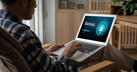 Backup Storage Data Internet Technology Business concept. Database storage cloud technology file...