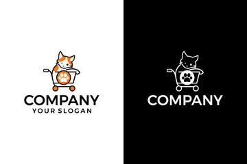 shopping cat logo design inspiration