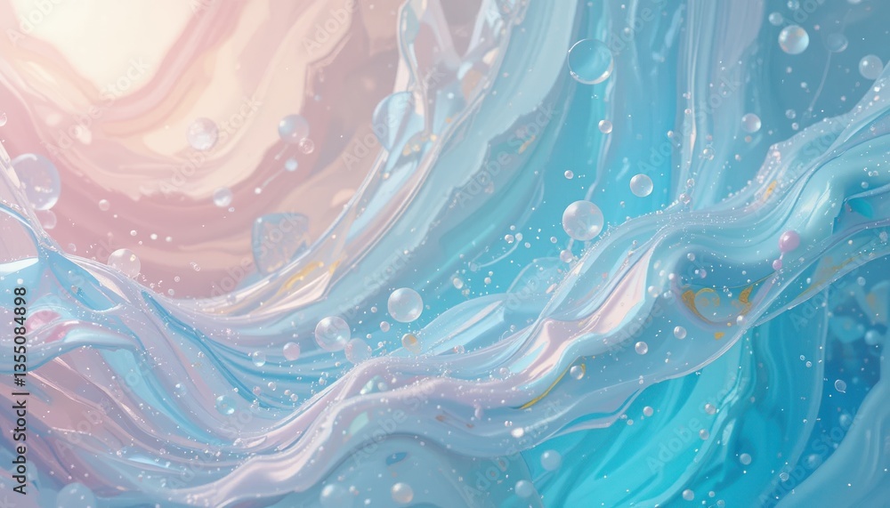 Poster dynamic water waves creating a mesmerizing ocean scene digital art calm environment aesthetic viewpo