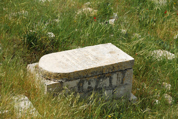 Cementerio judío en el Monte de los Olivos, en la ciudad antigua de Jerusalén, Israel