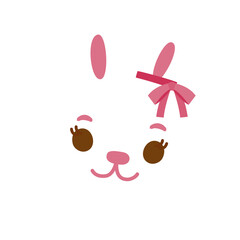 Cute White rabbit Character for Festive Decoration