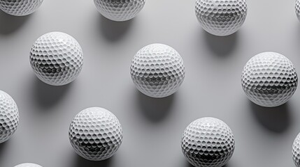 White golf balls pattern, studio background, minimalist design, website banner