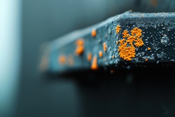 Textures of decay reveal nature's beauty on an old surface in soft morning light Generative AI