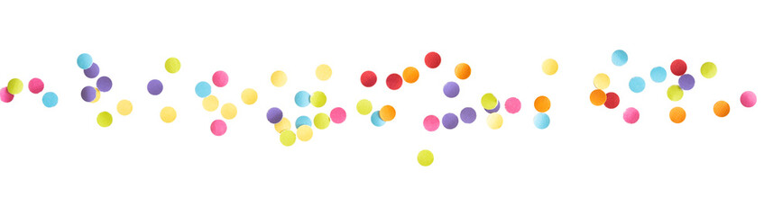 Colorful confetti abstract arrangement on white background