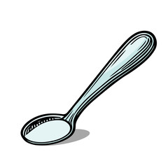 teaspoon icon in outline style. flat vector illustration isolated on white background