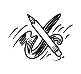 Fototapeta premium Black Eagle Tattoo Vector Illustration with Wings and Feathers