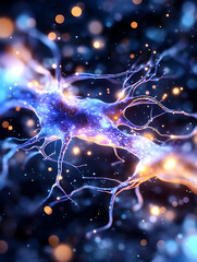 Fototapeta premium Nerve Cell Connection, Deep Focus