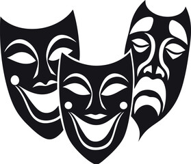 comedy and tragedy masks vector