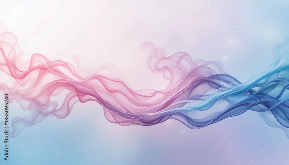 Poster flowing abstract lines in soft colors digital art ethereal background calm environment artistic pers