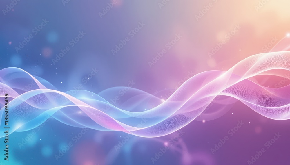 Aufkleber flowing colorful waves in abstract art digital creation vibrant environment soft focus viewpoint cre