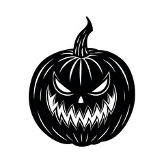 Scary Halloween Pumpkin Black Vector for Digital Use

