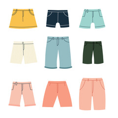 Pants Vector Set - Different Styles of Trousers Collection