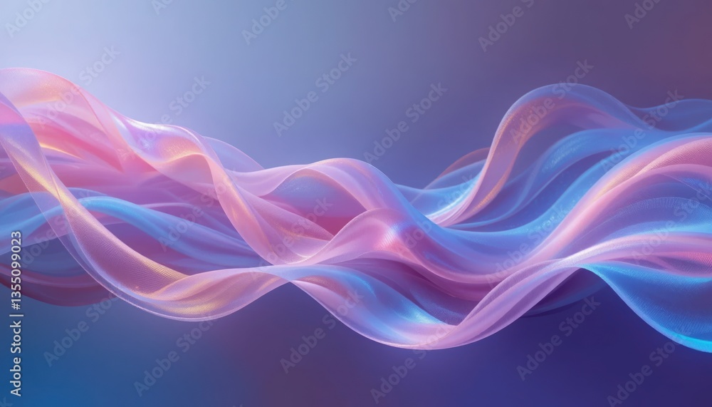Poster Dynamic flowing waves of colorful light abstract digital art studio setting ethereal atmosphere artistic perspective conceptual visualization